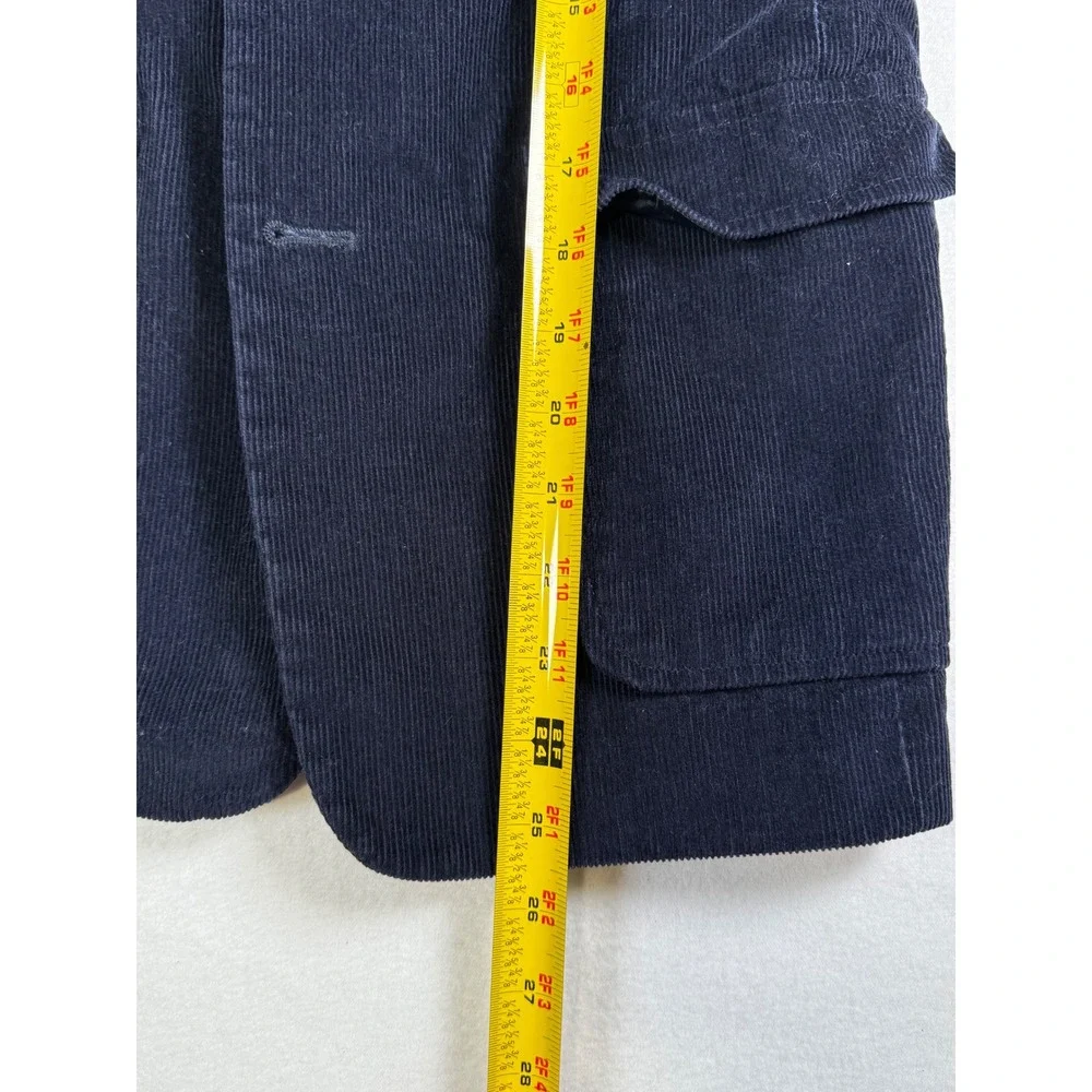 Tommy Hilfiger Corduroy‎ Blazer Jacket Boys Medium Navy Blue Elbow Patch Preppy